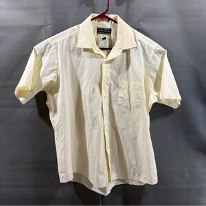 David Taylor Collection Mens Sz 17   Button Up Short Sleeve Shirt In Yellow